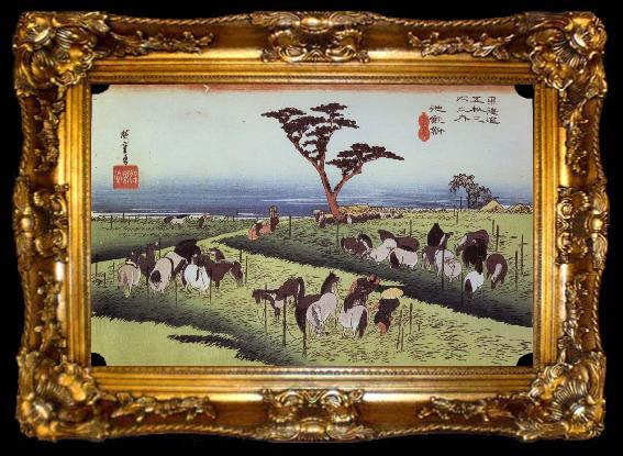 framed  unknow artist Chiriu out of the series the 53 stations of the Tokaido, ta009-2